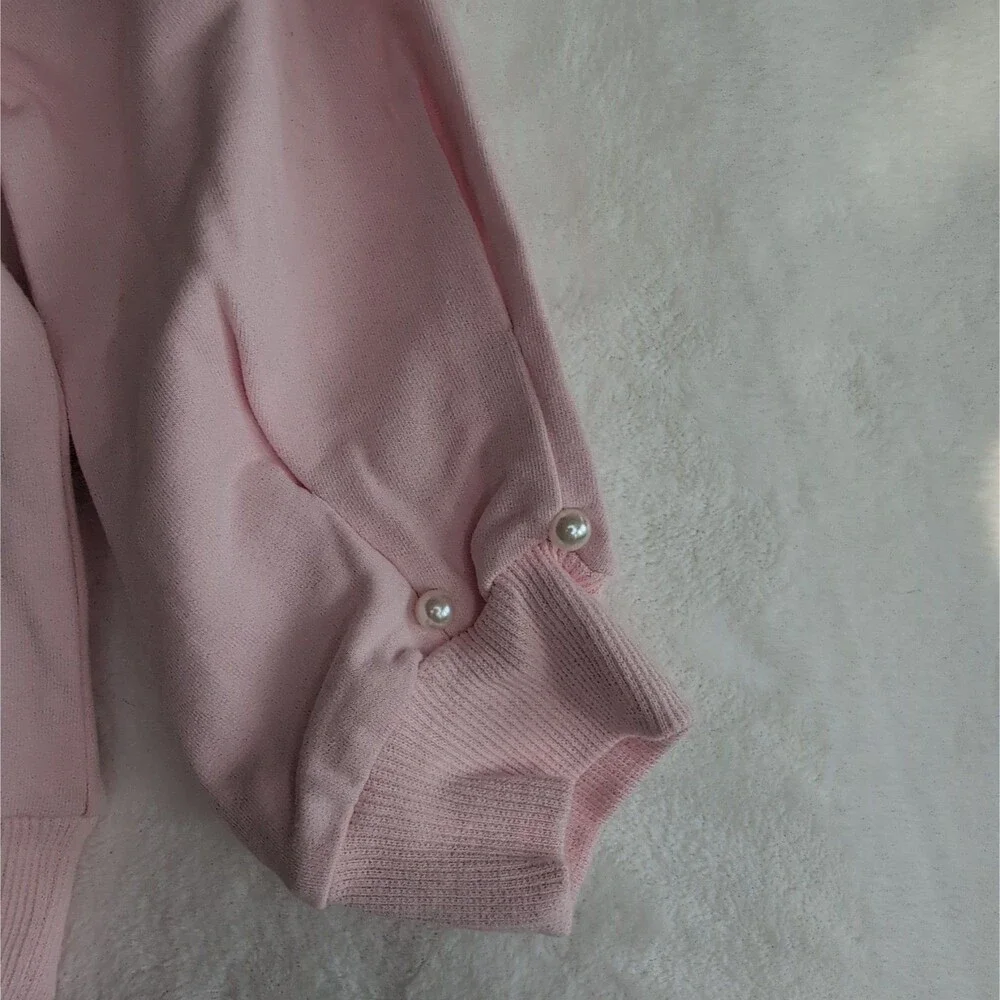 Pink Sequin Unicorn Sweatsuit Set - Pearl Embellished Balletcore Coquette Jogger